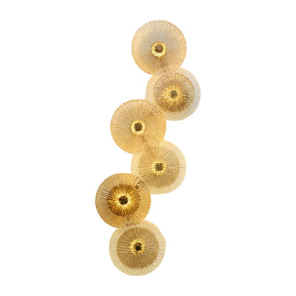 Post-Modern Round Glass Wall Sconce Luxury LED Gold Multi-Light Bedroom Living Room