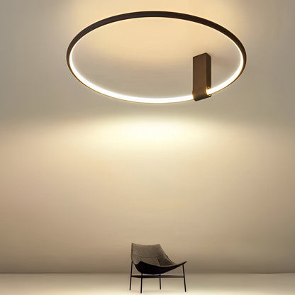 Adjustable-Angle Round Semi-Flush Mount Ceiling Light — Modern Black Aluminum Acrylic LED 3 Step Dimming High CRI