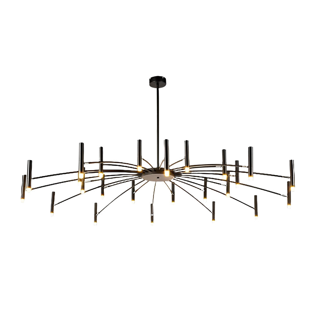 Modern Adjustable Metal LED Chandelier Minimalist Linear Ceiling Light