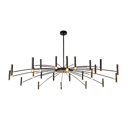 Modern Adjustable Metal LED Chandelier Minimalist Linear Ceiling Light
