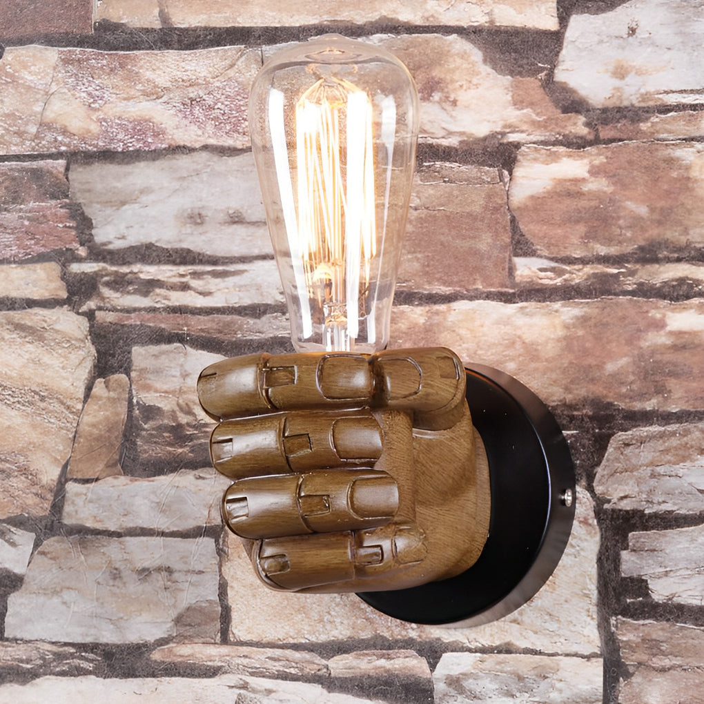 Industrial Resin Fist Wall Sconce Light – Retro Hand Wall Lamp