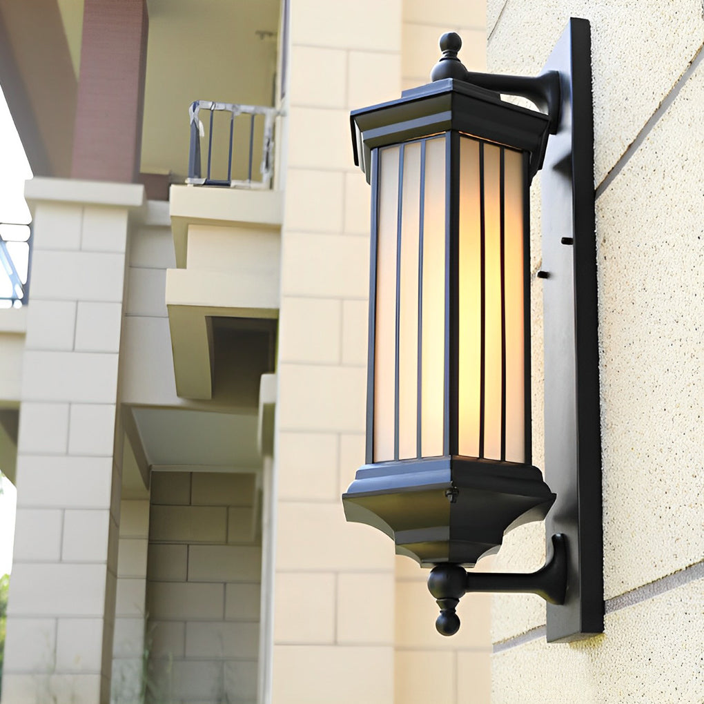 Retro Modern LED Outdoor Wall Sconce Cast Aluminum Mission Style IP23 Black 3000K 23 Inch