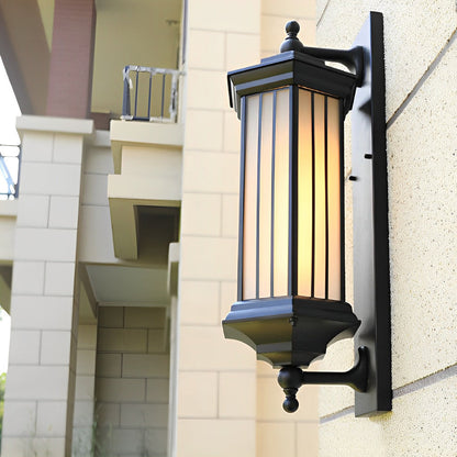Retro Modern LED Outdoor Wall Sconce Cast Aluminum Mission Style IP23 Black 3000K 23 Inch
