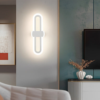 Nordic Geometric LED Wall Sconce Iron Modern Minimalist Bedroom Hallway Black White