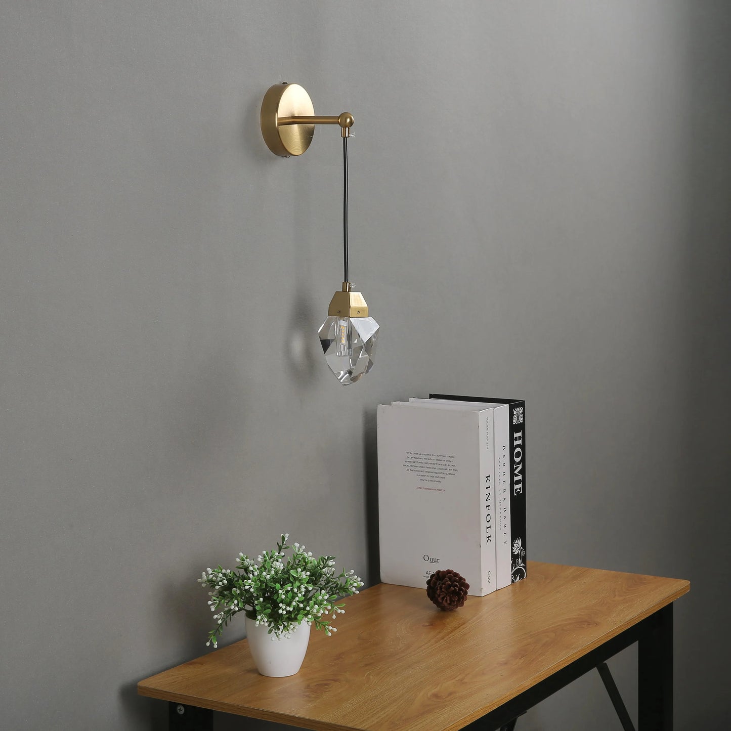 Modern Glass Wall Sconce Gold G9 Minimalist Bedroom Living Room