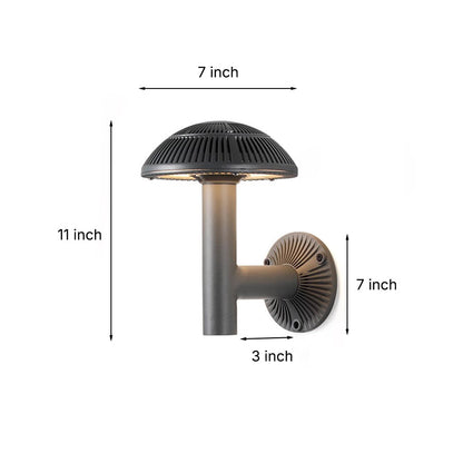 Modern Mushroom LED Outdoor Wall Sconce Aluminum PMMA IP65 9W 2CCT Gray Garden Courtyard Villa