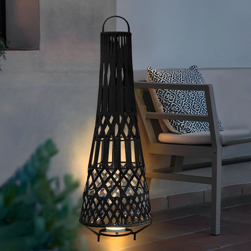 Tribal Stainless Steel LED Outdoor Floor Lamp IP54 Solar/Hardwired/Battery 3000K