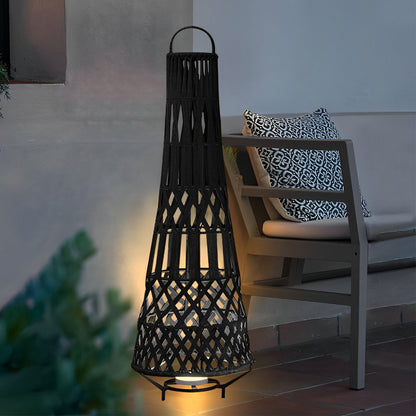 Tribal Stainless Steel LED Outdoor Floor Lamp IP54 Solar/Hardwired/Battery 3000K