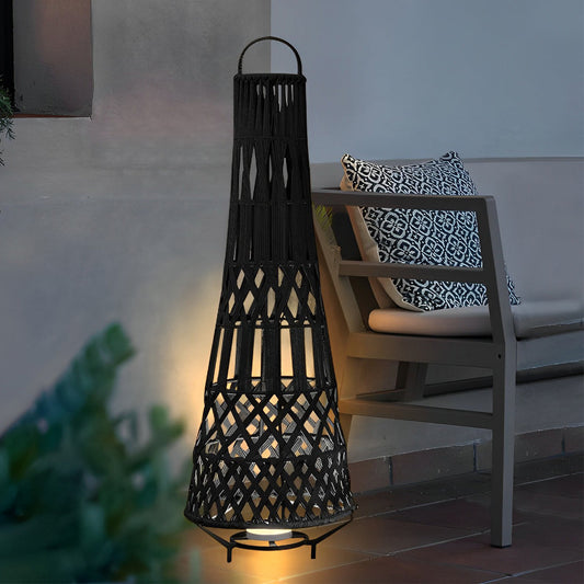 Tribal Stainless Steel LED Outdoor Floor Lamp IP54 Solar/Hardwired/Battery 3000K