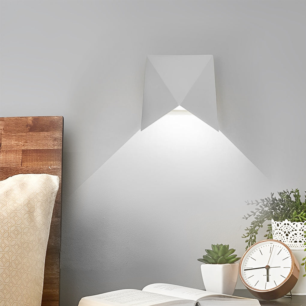 Geometric Waterproof LED Wall Sconce COB Indoor Outdoor Bedroom Hallway Accent Light Black White