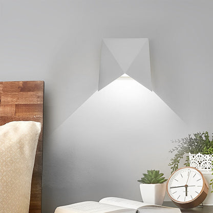 Geometric Waterproof LED Wall Sconce COB Indoor Outdoor Bedroom Hallway Accent Light Black White