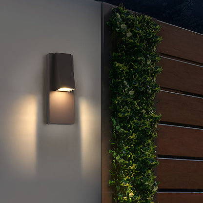 Modern LED Outdoor Wall Sconce Die-Cast Aluminum Glass Shade 18W 3000K 95-265V Black Courtyard Villa