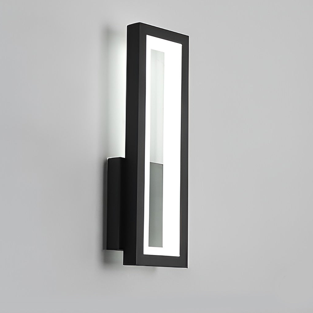 Rectangular LED Wall Sconce Minimalist Nordic Modern Bedroom Hallway Black White Gold