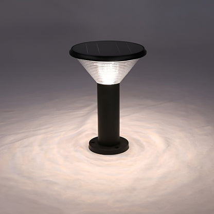Tapered Solar LED Pathway Light Black Frosted Aluminum 3-CCT 4400mAh Base or Insert 2 Heights