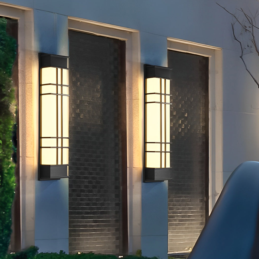 Retro Black Outdoor Wall Sconce Galvanized Steel Acrylic IP65 CRI80 4 Heights 700LM 840LM Garden Villa Yard