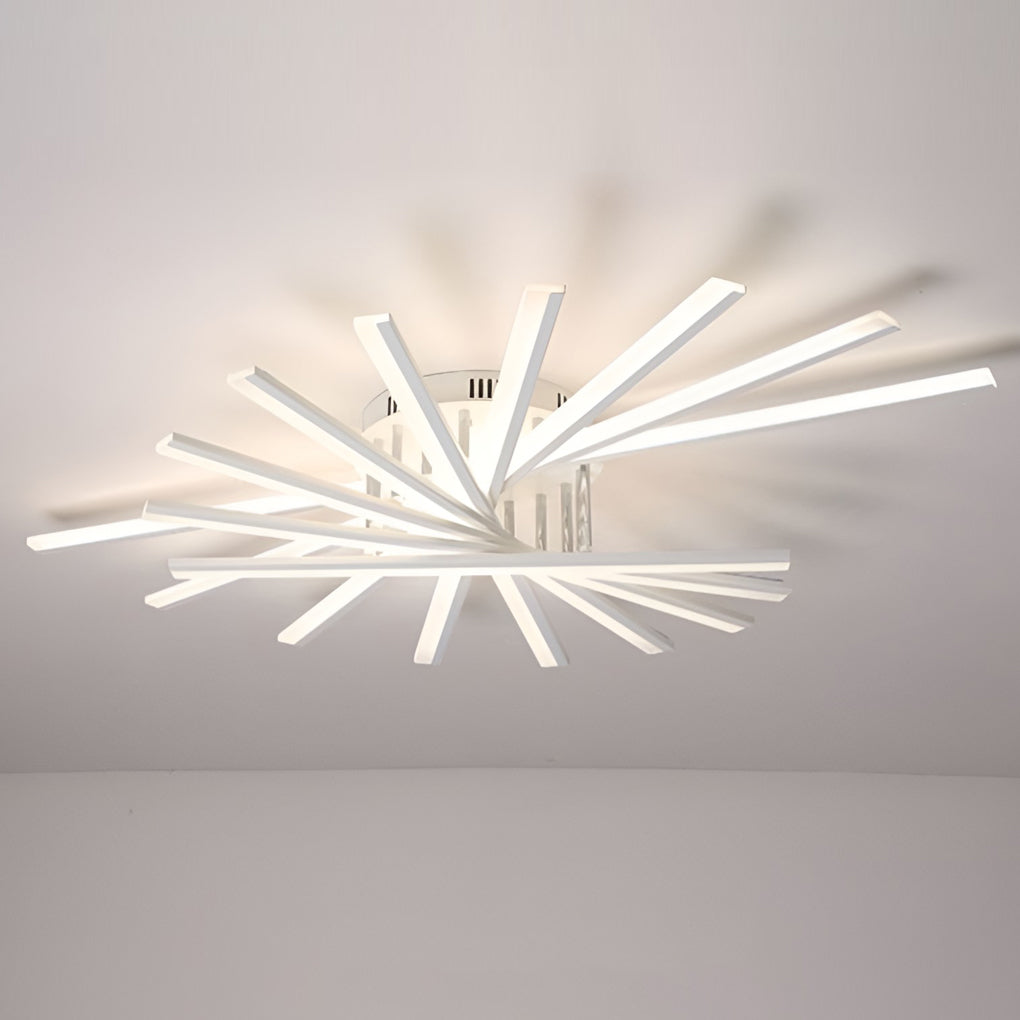 Creative Strip LED Chandelier Nordic Modern Minimalist Iron Acrylic White Stepless Dimmable 43 47 Inch