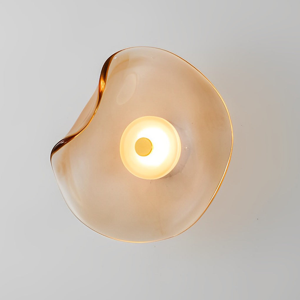 Irregular Round Glass Wall Sconce – Postmodern Artistic Ambient Wall Light