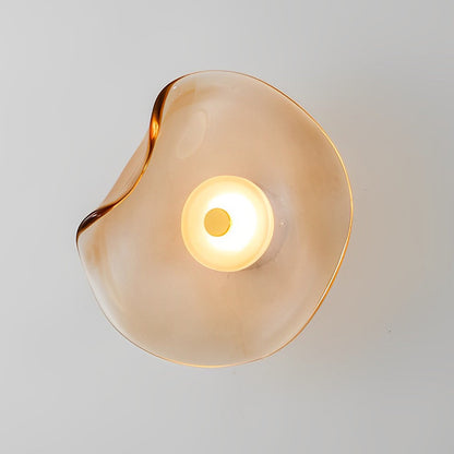Irregular Round Glass Wall Sconce – Postmodern Artistic Ambient Wall Light