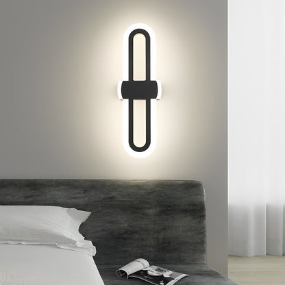 Nordic Geometric LED Wall Sconce Iron Modern Minimalist Bedroom Hallway Black White