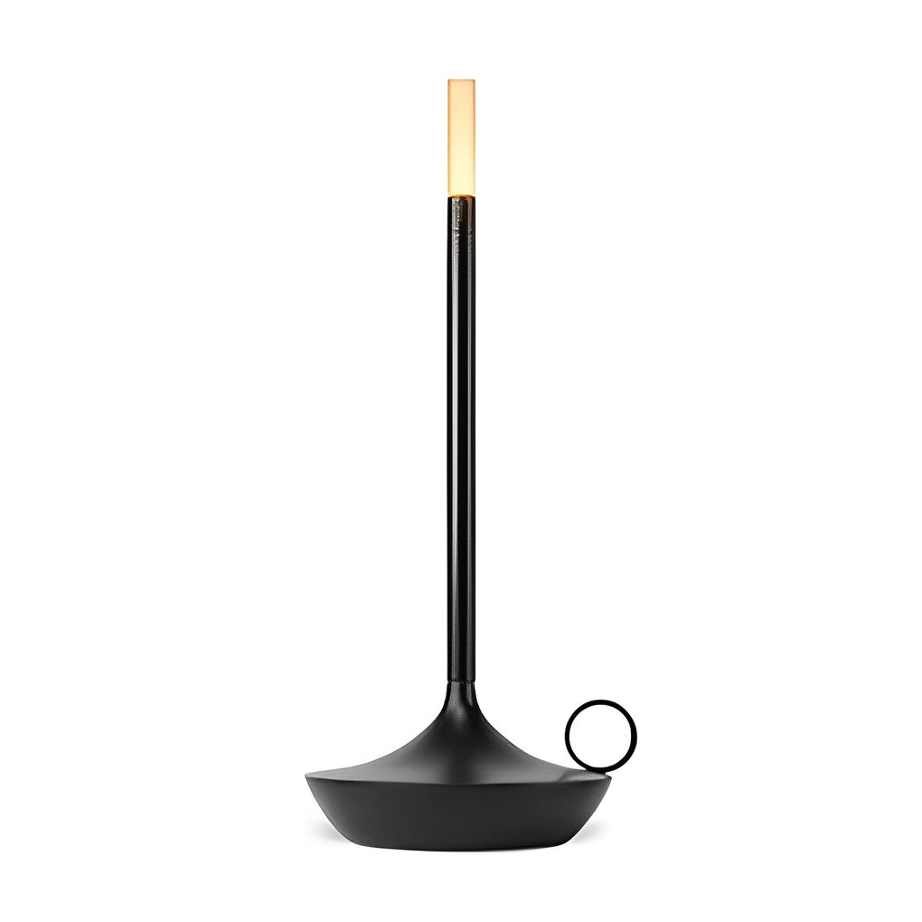 Candle Wick Aluminium LED Table Lamp Cordless Stepless Dimming Black Gold Silver White