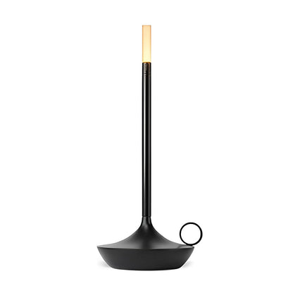 Candle Wick Aluminium LED Table Lamp Cordless Stepless Dimming Black Gold Silver White