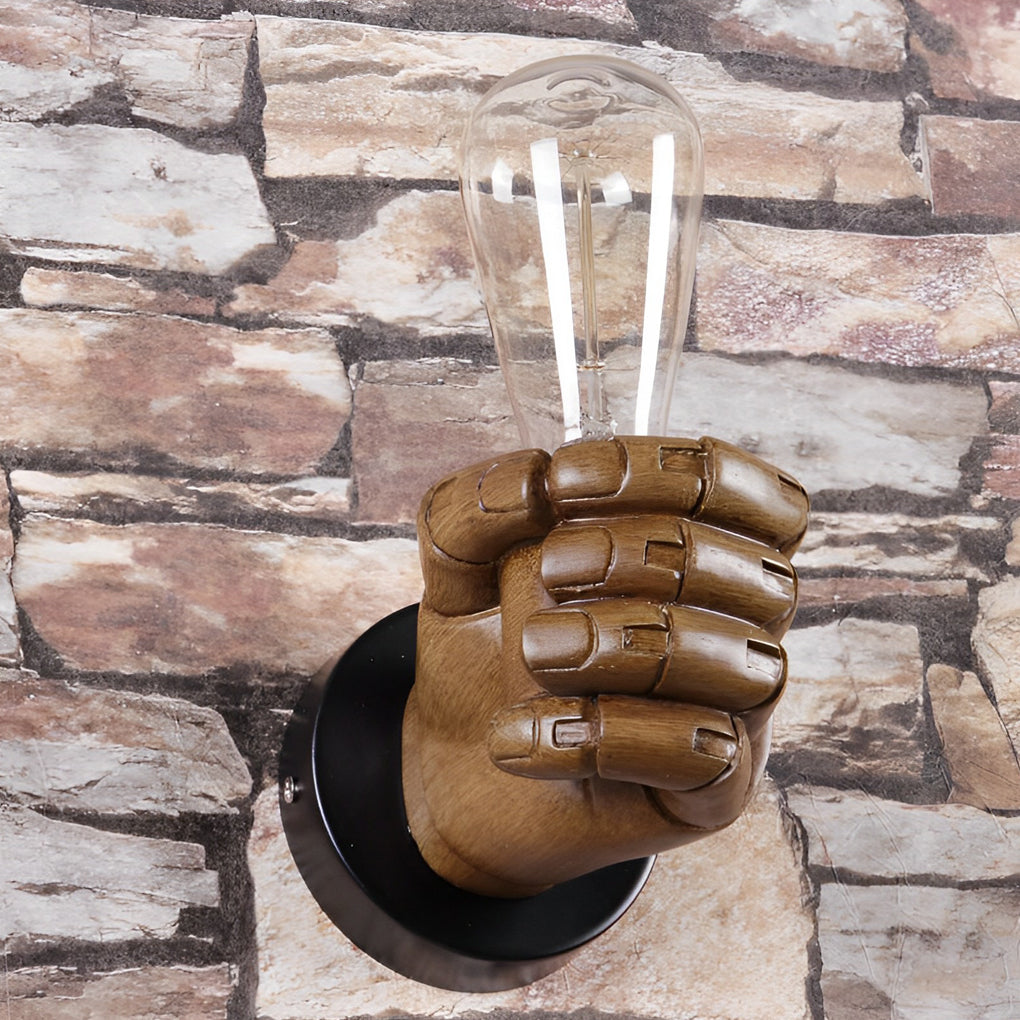 Industrial Resin Fist Wall Sconce Light – Retro Hand Wall Lamp