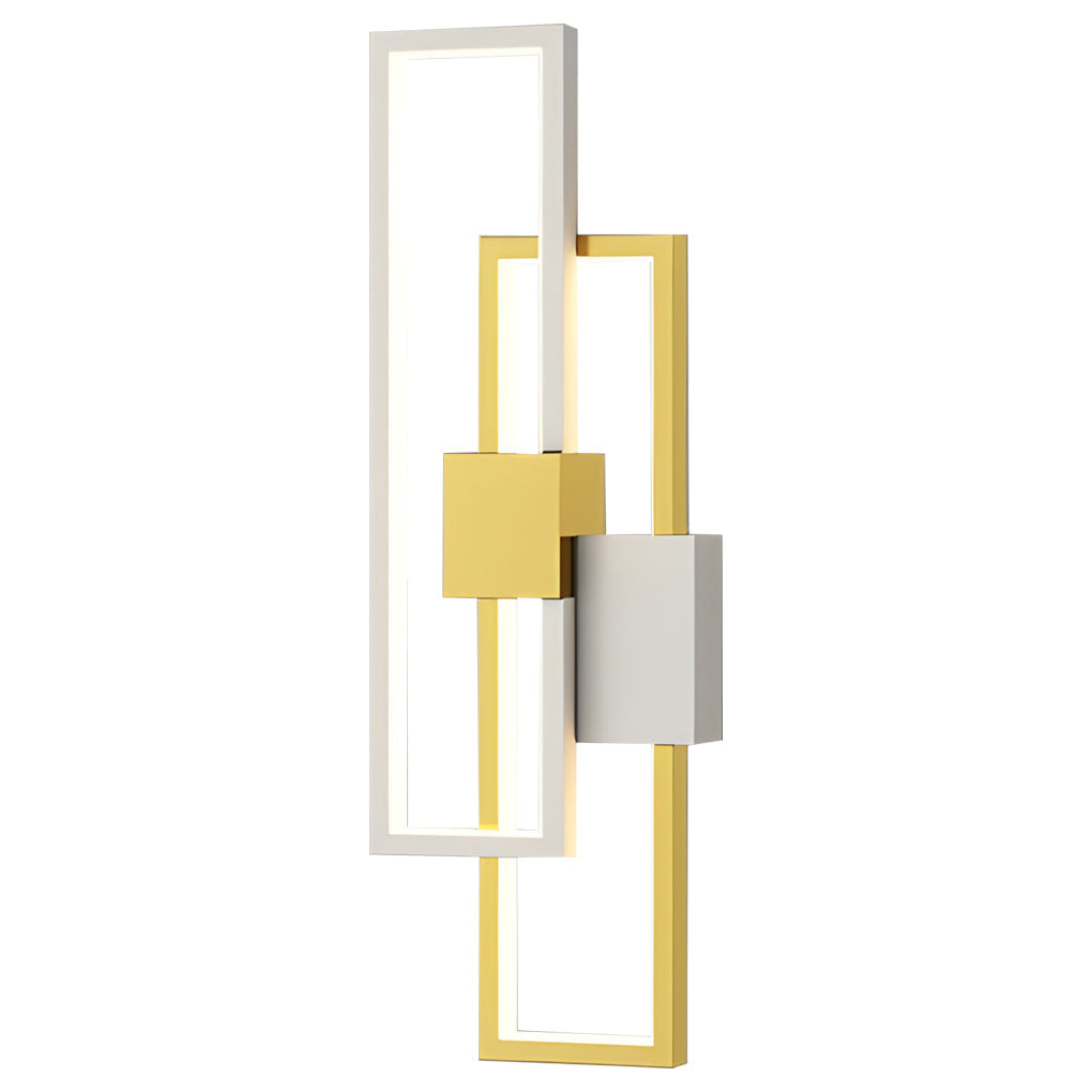 Rectangular Three-Color LED Wall Sconce Modern Nordic Bedroom Hallway Black Gold