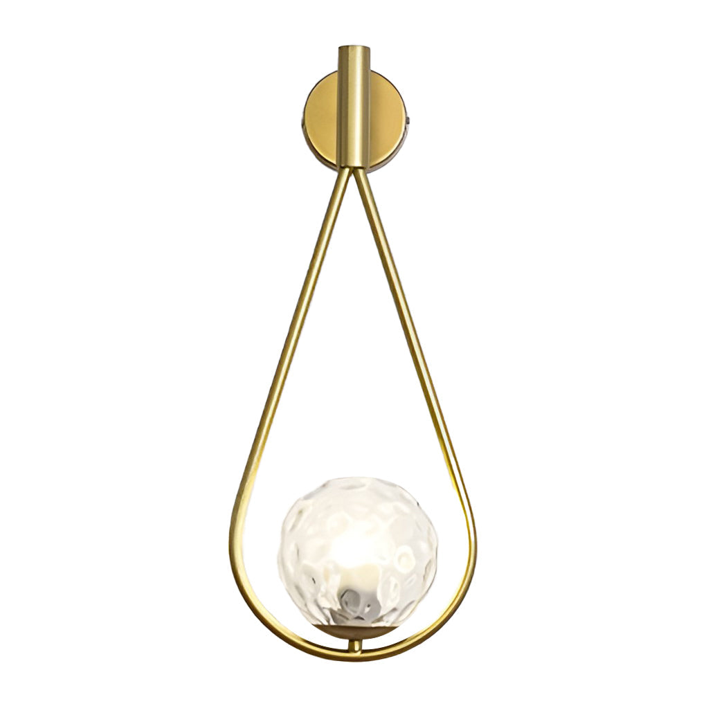 Teardrop Wall Sconce Nordic Glass Globe Iron E27 Bedroom Living Room Black Gold