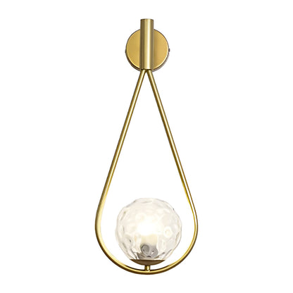 Teardrop Wall Sconce Nordic Glass Globe Iron E27 Bedroom Living Room Black Gold