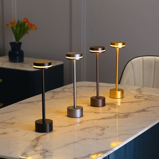 Rod Aluminium Rechargeable Table Lamp Touch Control Black Gold Coffee Gray