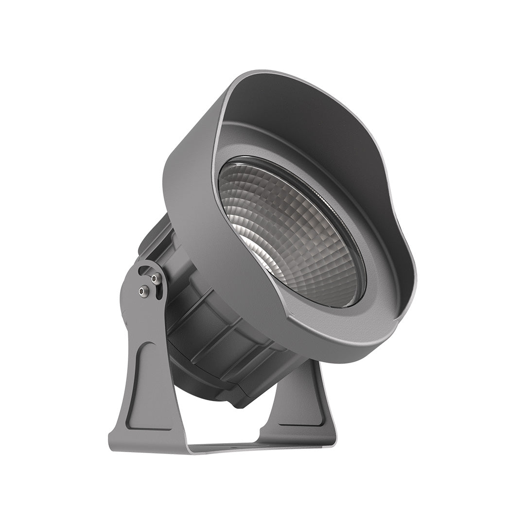 Hardwired LED Outdoor Spotlight 8W or 15W Cree Chip Adjustable Die-Cast Aluminum IP65 3000K Sand Gray Floor Mount
