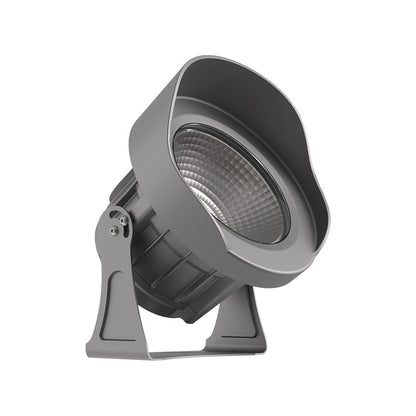 Hardwired LED Outdoor Spotlight 8W or 15W Cree Chip Adjustable Die-Cast Aluminum IP65 3000K Sand Gray Floor Mount