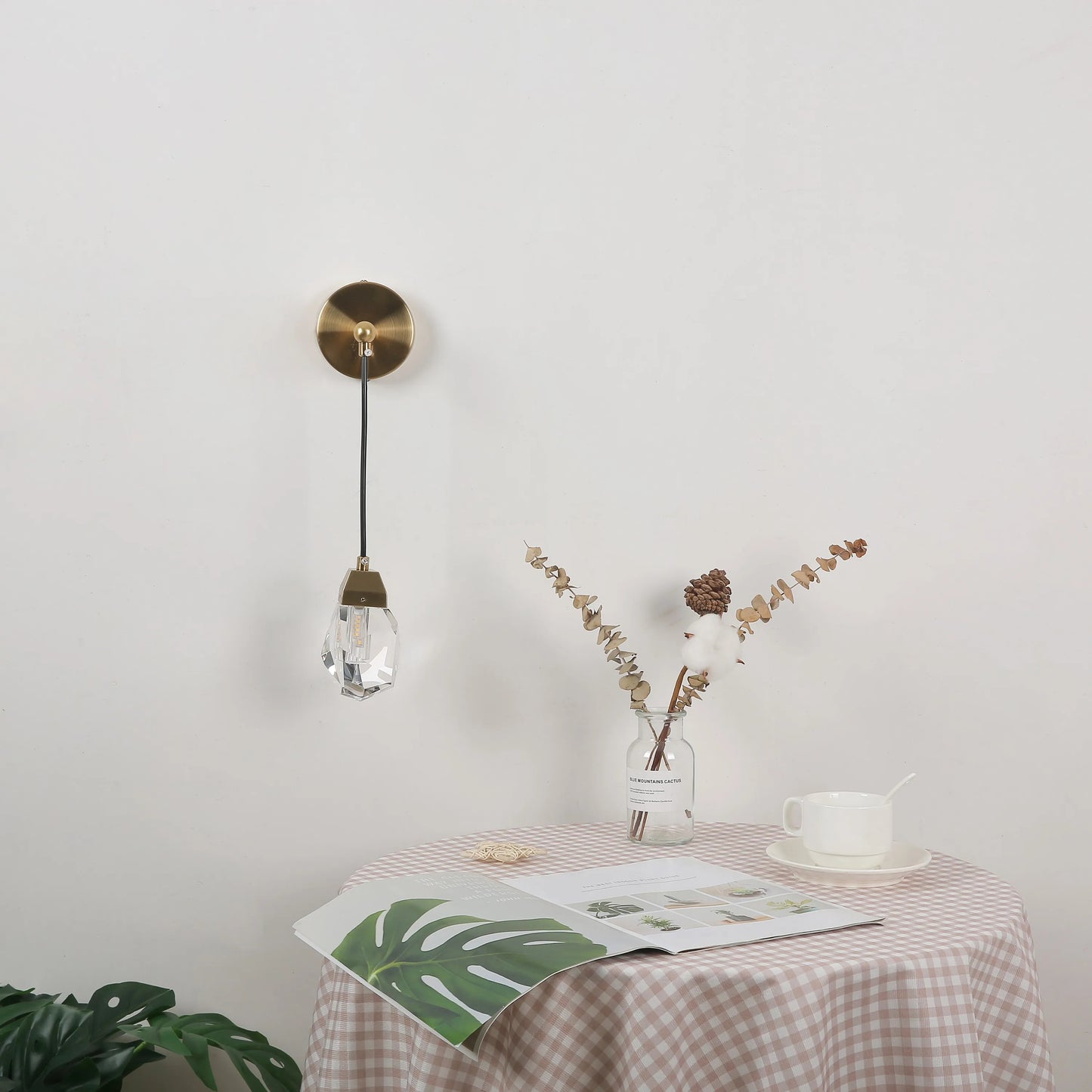 Modern Glass Wall Sconce Gold G9 Minimalist Bedroom Living Room