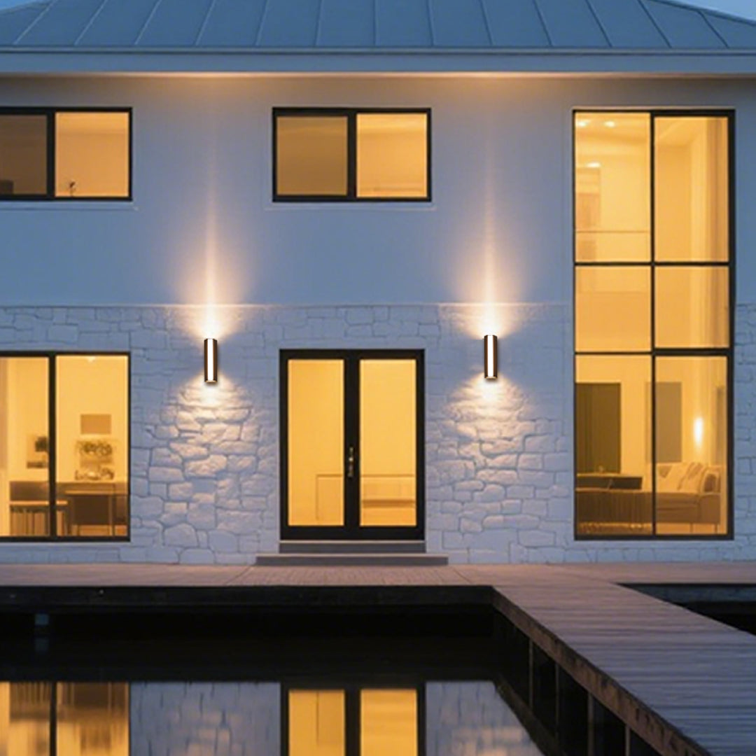 Modern LED Outdoor Wall Sconce 3-Way Up Down Forward OSRAM IP65 Black 2 Sizes