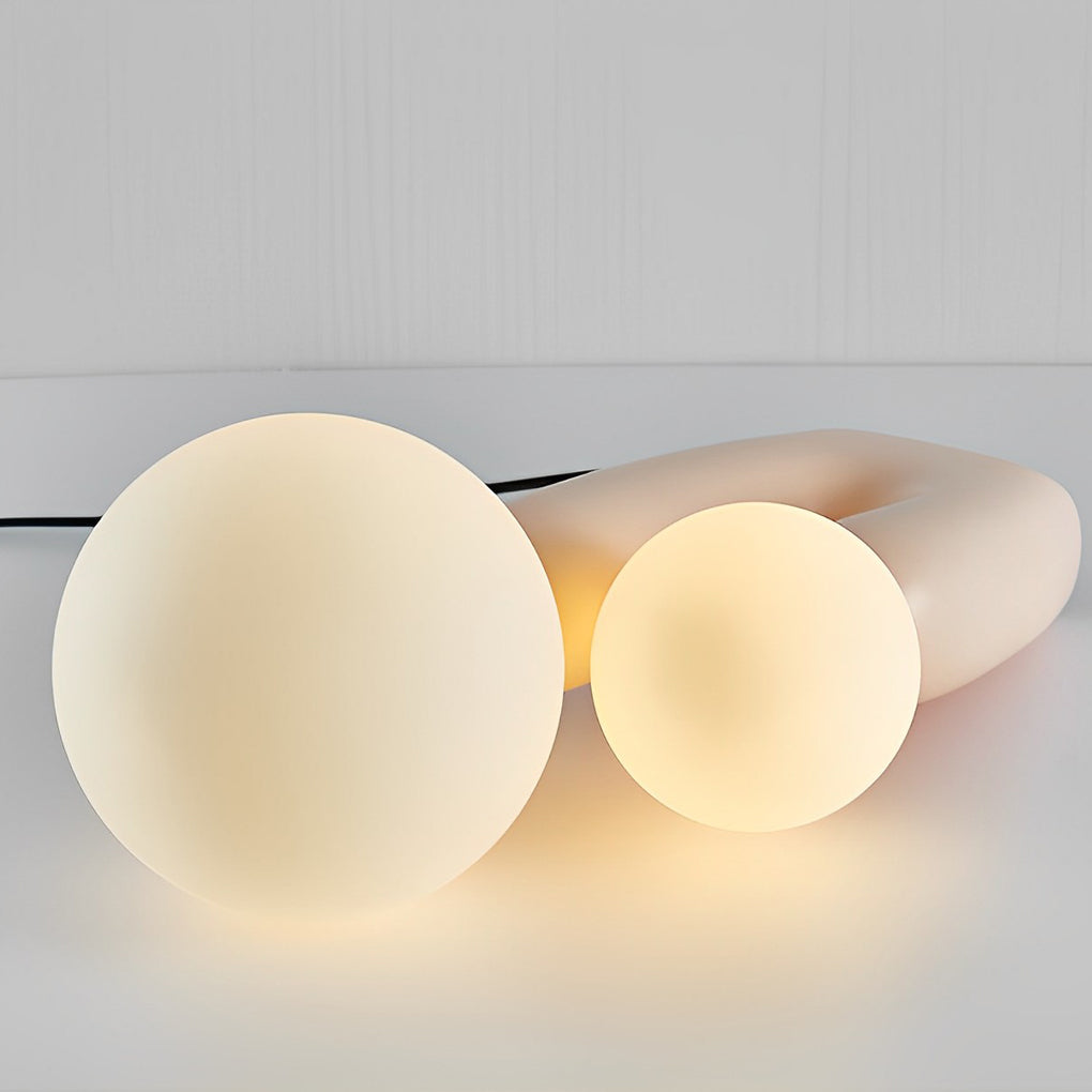 Modern Table Lamp Cactus Sculptural Resin 2 Light G9 Globe Shades Nordic Beige Warm White 3000K Bedside Accent 18 Inch