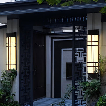 Retro Black Outdoor Wall Sconce Galvanized Steel Acrylic IP65 CRI80 4 Heights 700LM 840LM Garden Villa Yard