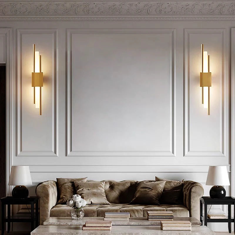 Modern Gold LED Wall Sconce Touch Dimmable Nordic Bedside Bedroom Left Right