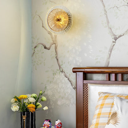 Post-Modern Round Glass Wall Sconce Luxury LED Gold Multi-Light Bedroom Living Room