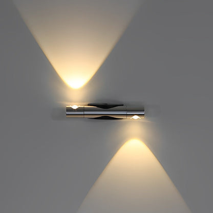 Adjustable Up Down LED Wall Washer Lamp Modern Cylindrical Staircase Hallway Living Room Black Silver