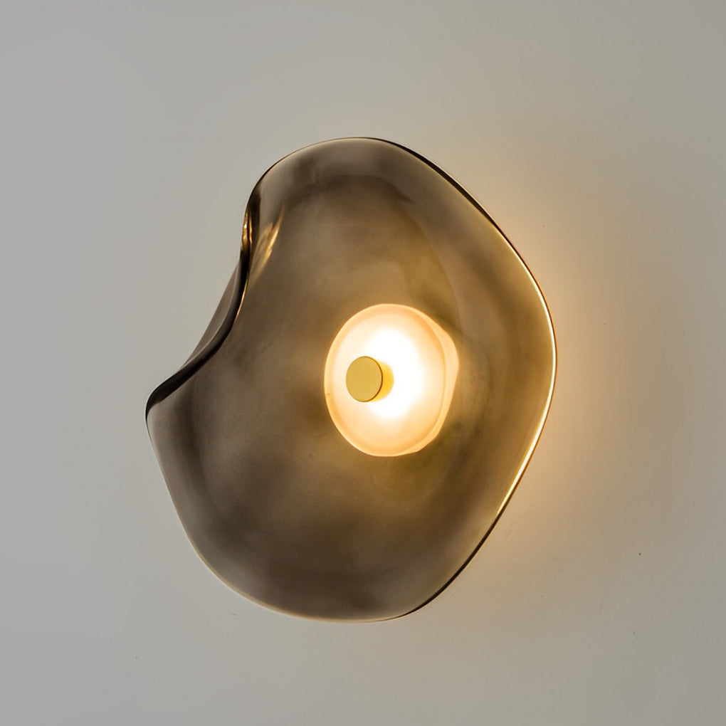 Irregular Round Glass Wall Sconce – Postmodern Artistic Ambient Wall Light