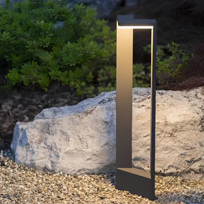 Linear Frame LED Pathway Light Black Aluminum 12W Geometric Outdoor Landscape 3 Heights