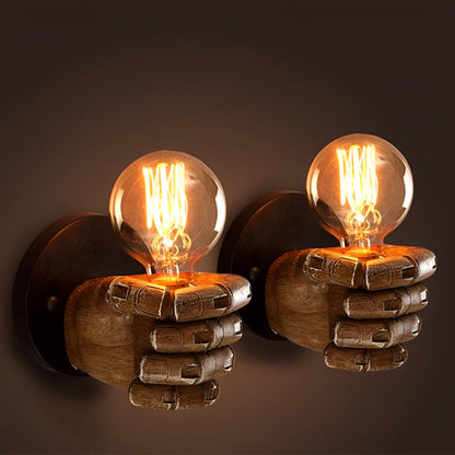 Industrial Resin Fist Wall Sconce Light – Retro Hand Wall Lamp