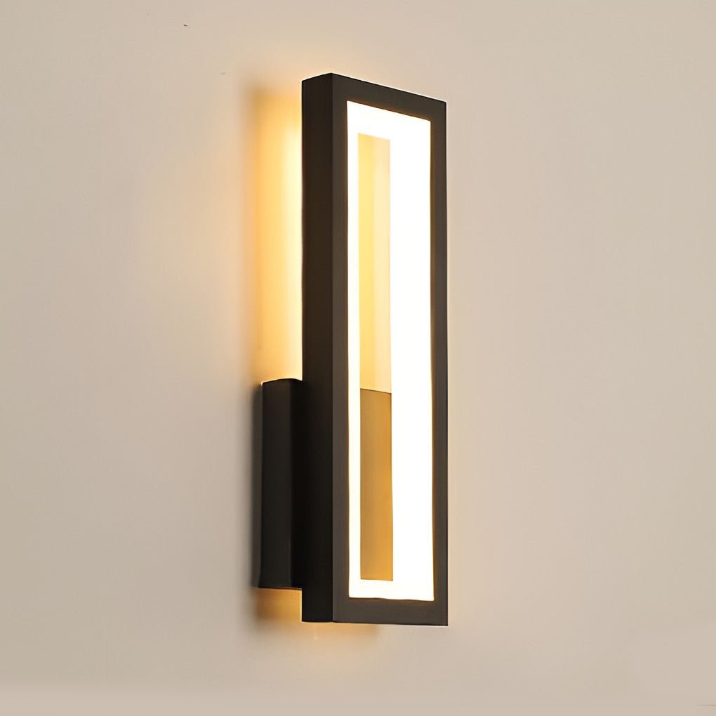 Rectangular LED Wall Sconce Minimalist Nordic Modern Bedroom Hallway Black White Gold