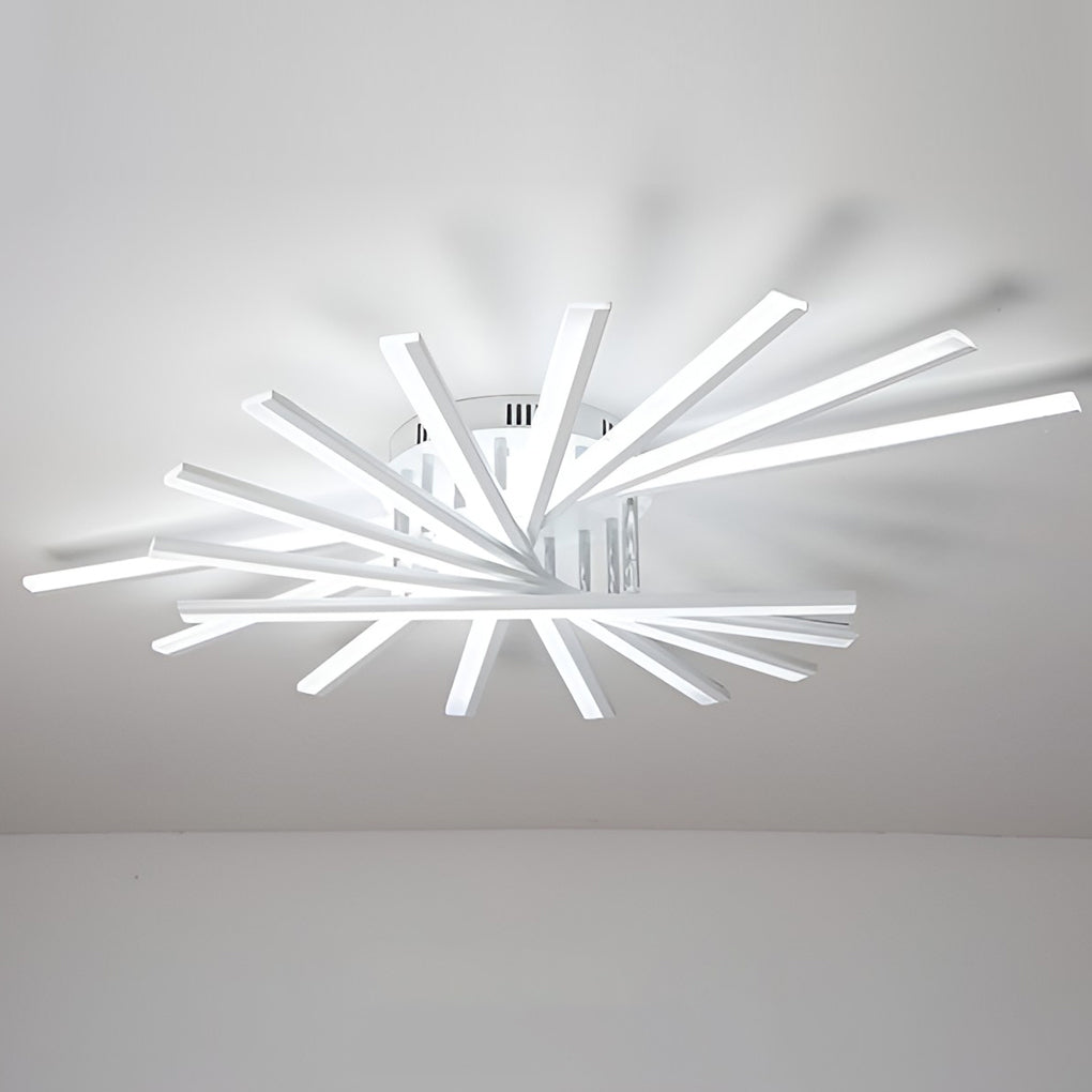 Creative Strip LED Chandelier Nordic Modern Minimalist Iron Acrylic White Stepless Dimmable 43 47 Inch