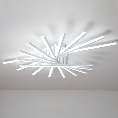Creative Strip LED Chandelier Nordic Modern Minimalist Iron Acrylic White Stepless Dimmable 43 47 Inch