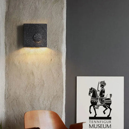 Cement LED Wall Sconce Wabi Sabi Minimalist Bedroom Hallway Frosted
