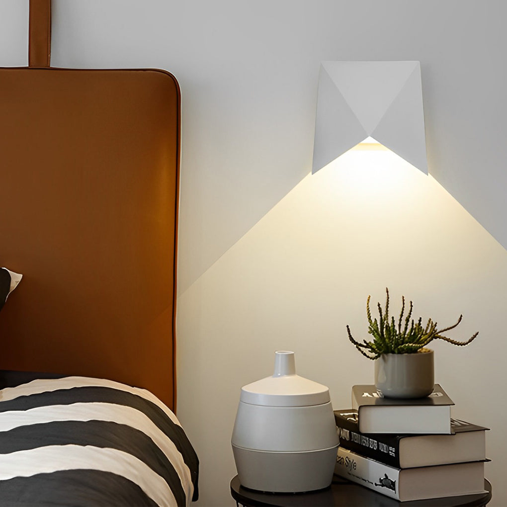 Geometric Waterproof LED Wall Sconce COB Indoor Outdoor Bedroom Hallway Accent Light Black White