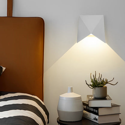 Geometric Waterproof LED Wall Sconce COB Indoor Outdoor Bedroom Hallway Accent Light Black White