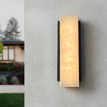 Modern Black Outdoor Wall Sconce Marble Diffuser LED IP65 3 Heights