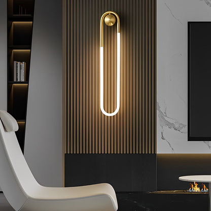 Modern Copper LED Wall Sconce – 3-Step Dimming Minimalist Vertical Wall Light